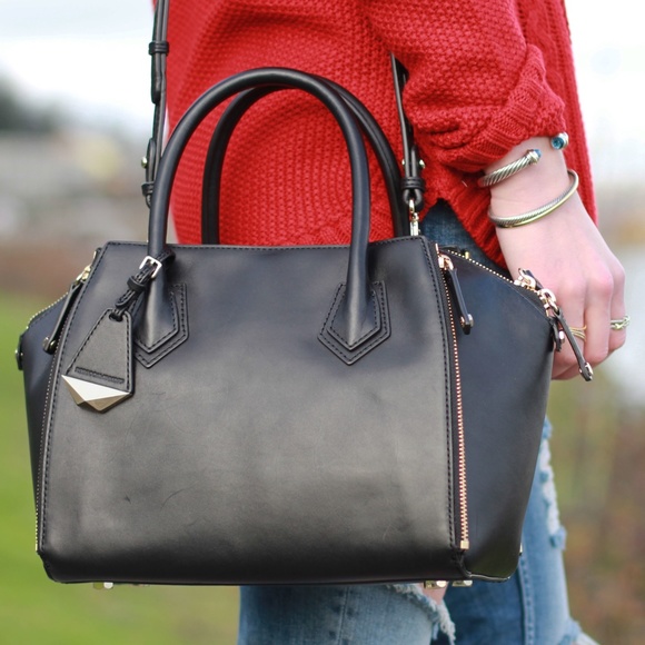 Rebecca Minkoff Pebbled Leather Perry Satchel Blue - Picture 7 of 9